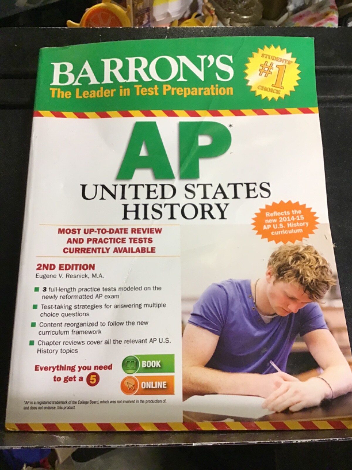 Barron’s AP United States History by Eugene V. Resnick (2014) Good Condition