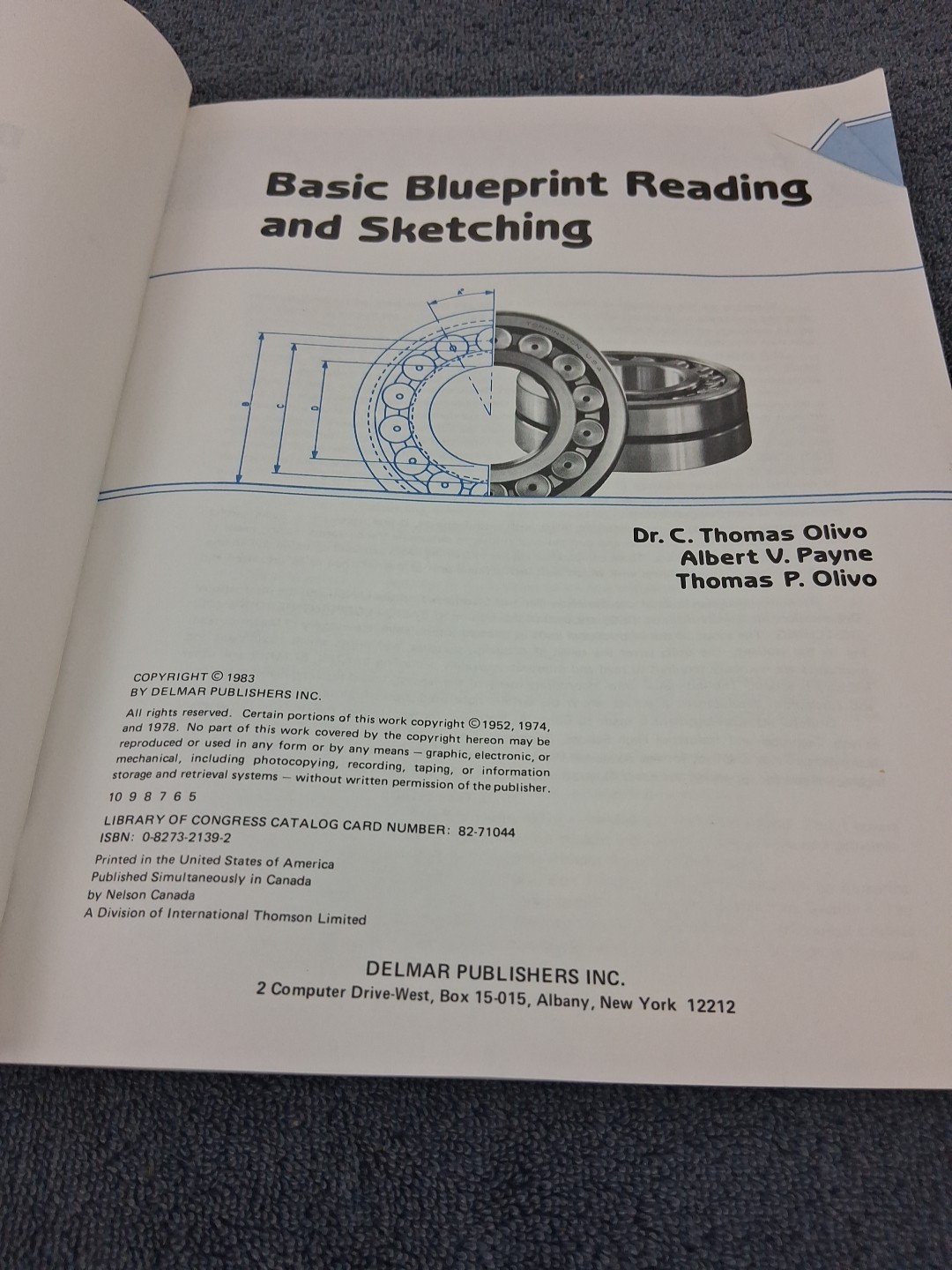 Basic Blueprint Reading And Sketching Delmar Publishers Dr C Thomas Book Used