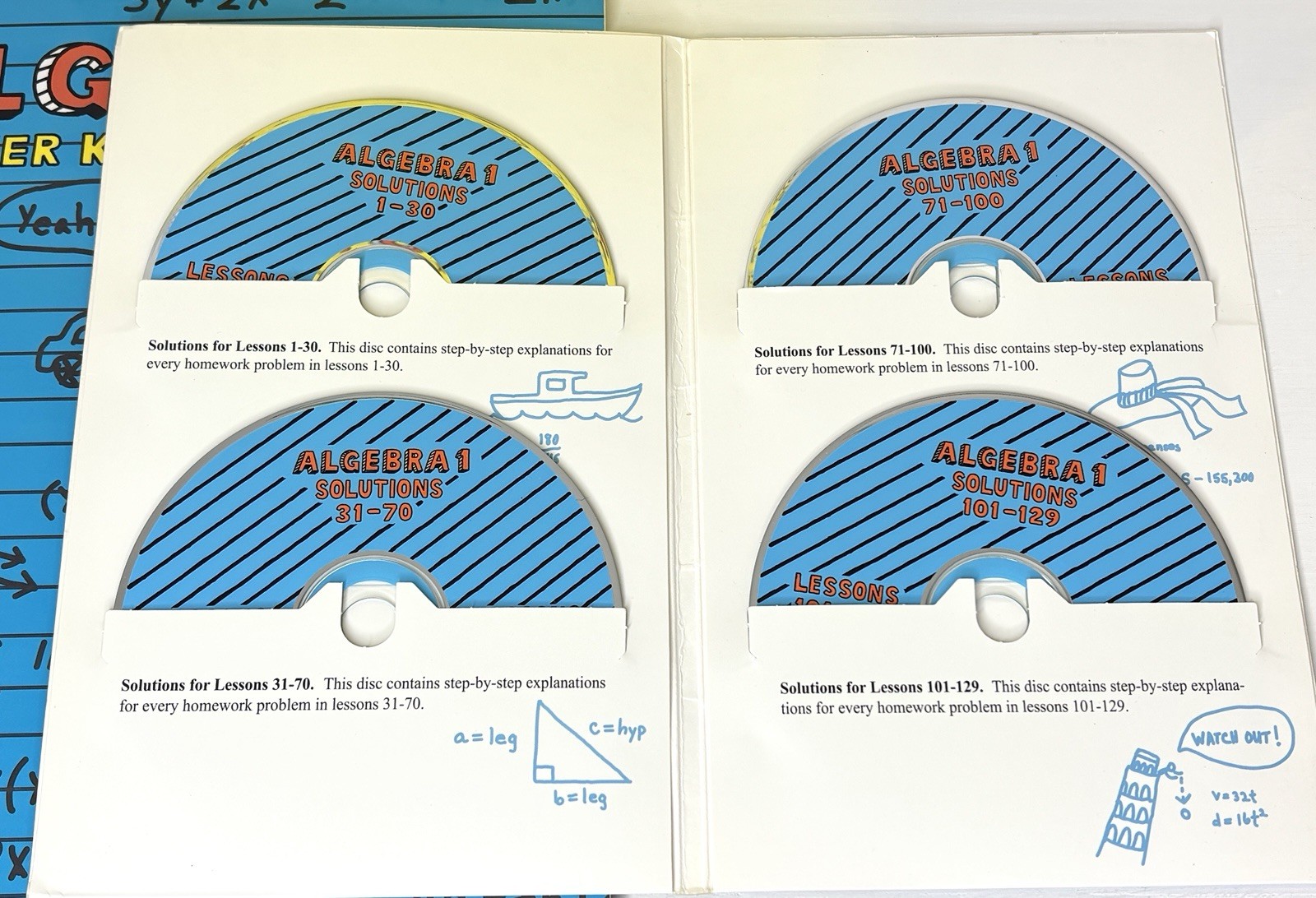 Teaching Textbooks Algebra 1 Math Set Complete CDs Workbook Greg Shawn Sabouri