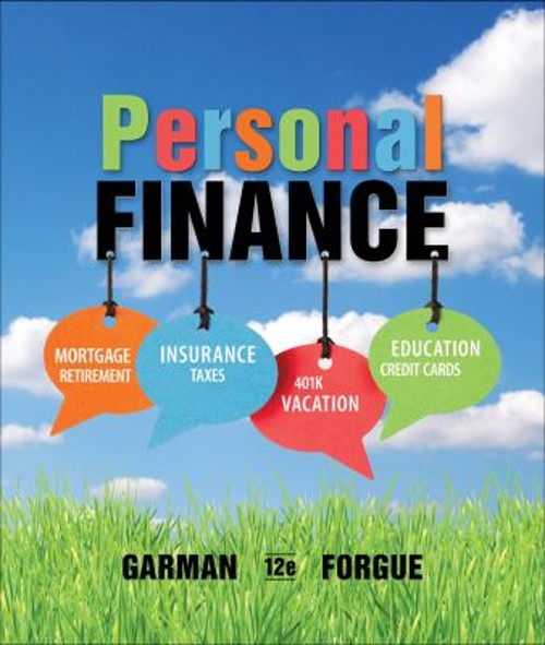 Personal Finance Hardcover E. Thomas, Forgue, Raymond Garman