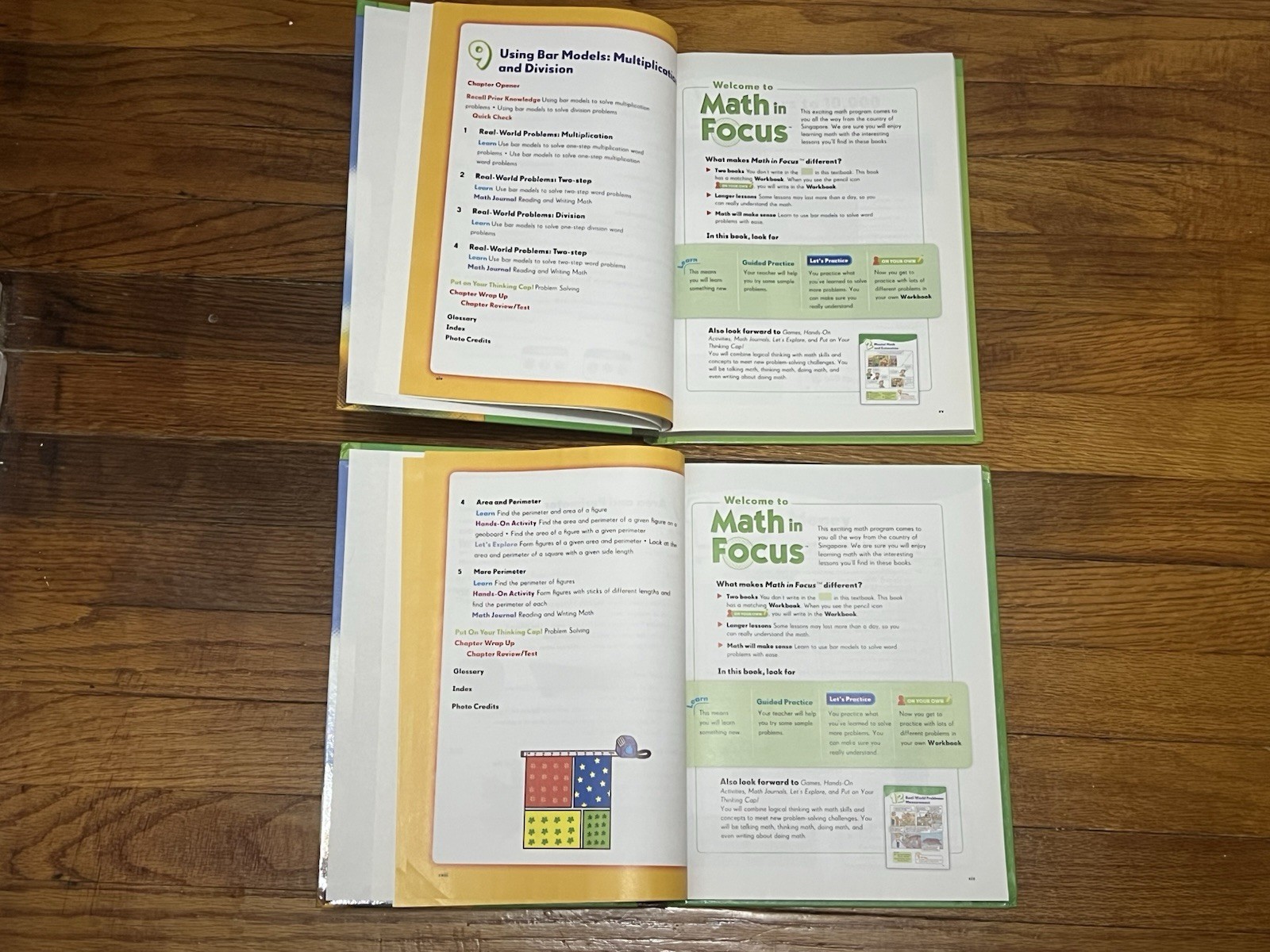 Set ~ 2 Math In Focus 3A, 3B Student Textbooks Singapore Math Marshall Cavendish