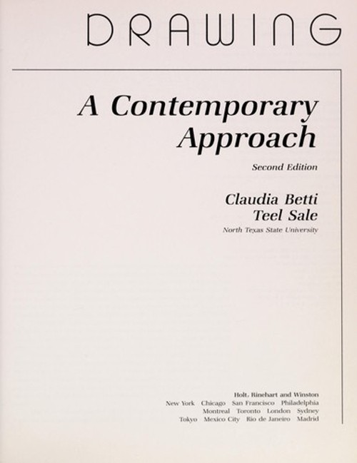 Drawing : A Contemporary Approach Paperback Teel, Betti, Claudia