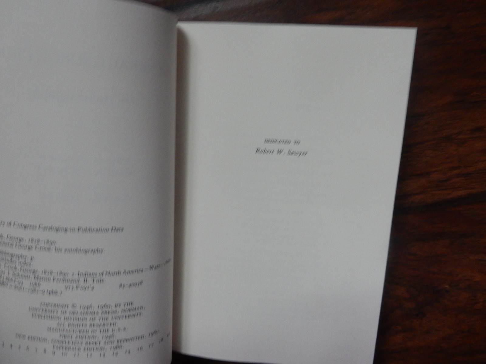 GENERAL GEORGE CROOK HIS AUTOBIOGRAPHY OKLAHOMA PRESS 1986 PAPERBACK