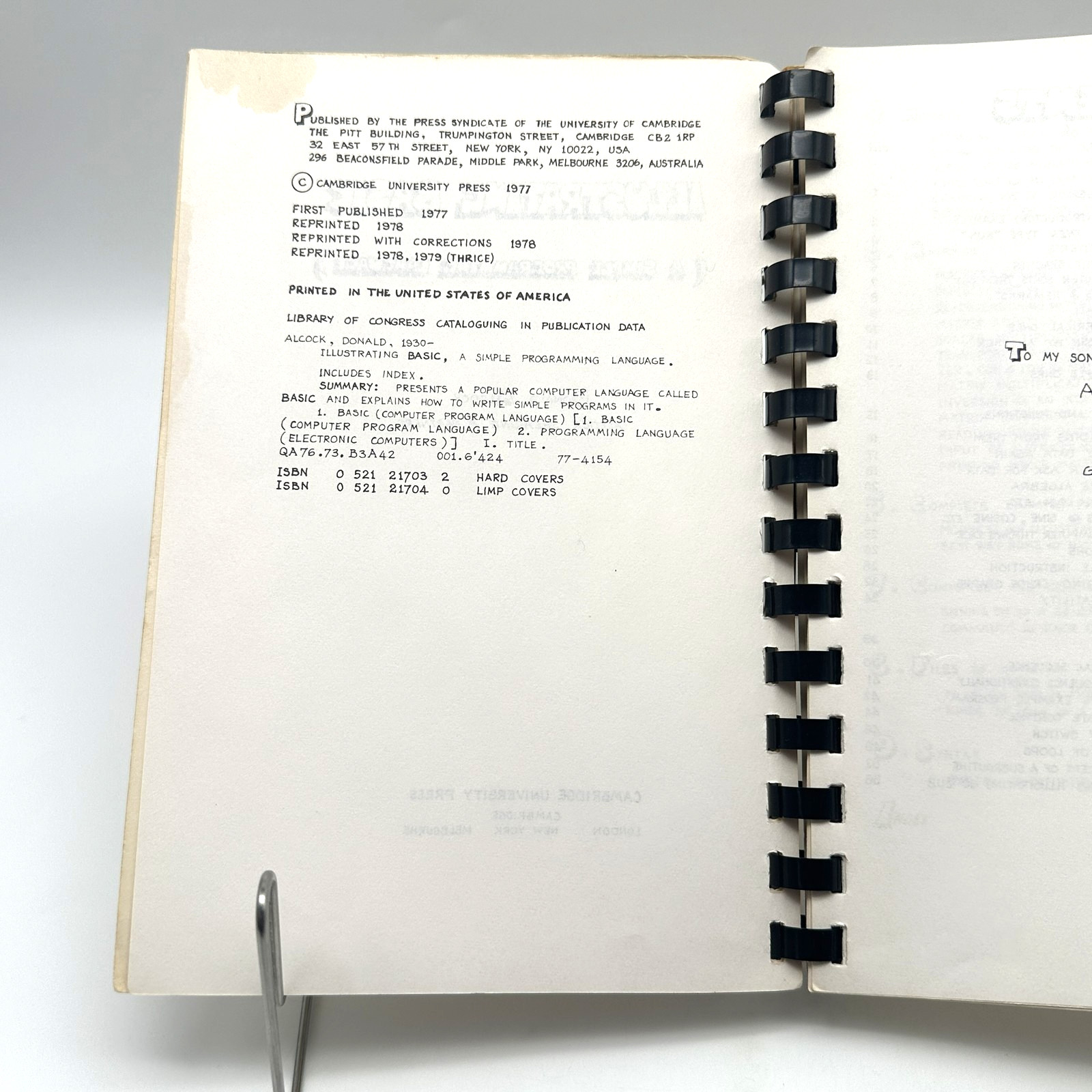 Illustrating BASIC A Simple Programming Language Donald Alcock Cambridge 1977