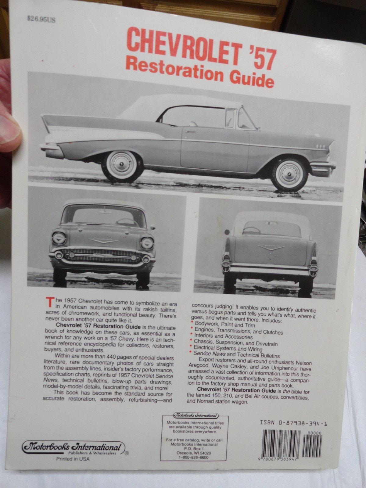 CHEVROLET ’57 RESTORATION GUIDE BOOK 488 pages w/ Illustrations Part Numbers