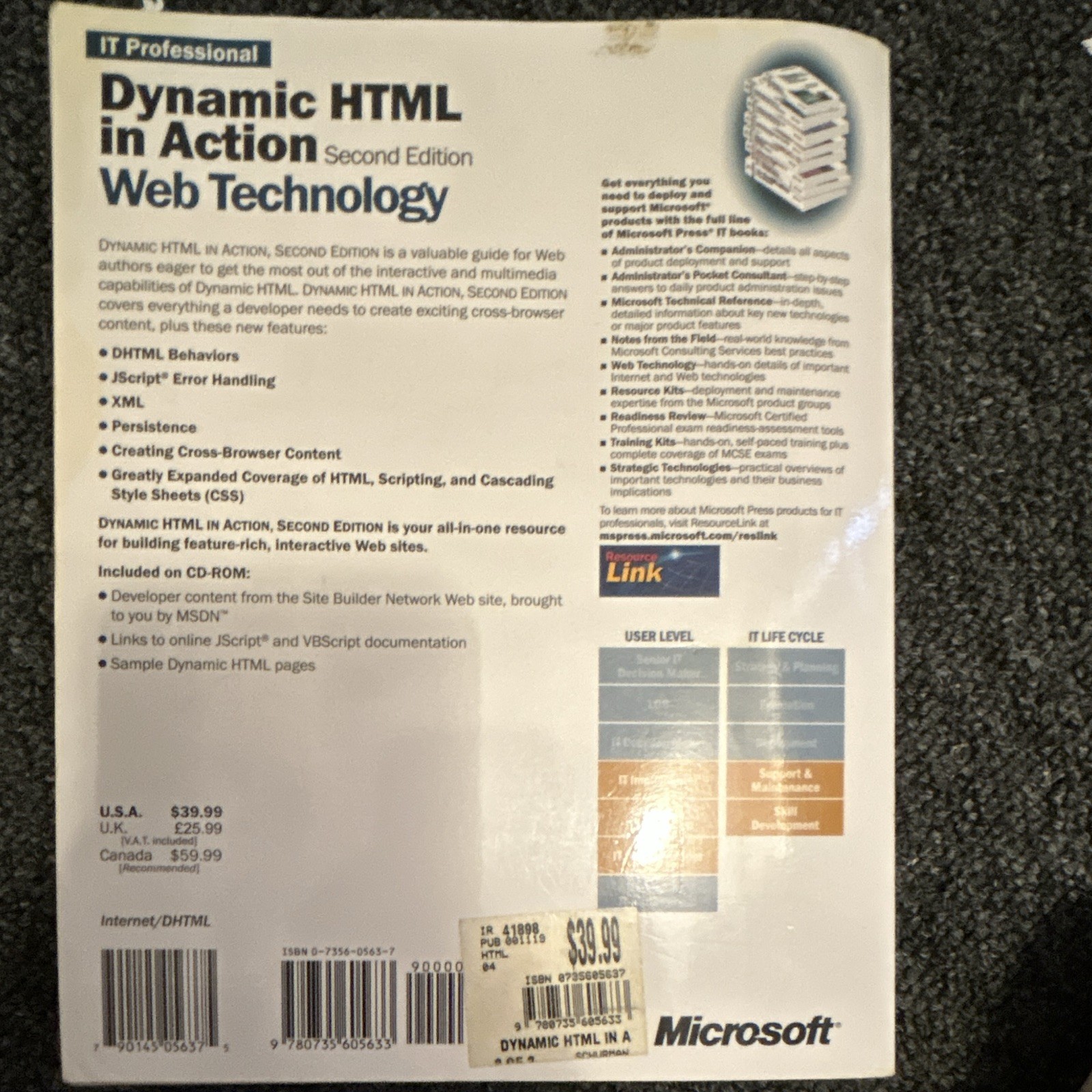 Microsoft Press Dynamic HTML in Action Web Technology 2nd Ed PB+CD