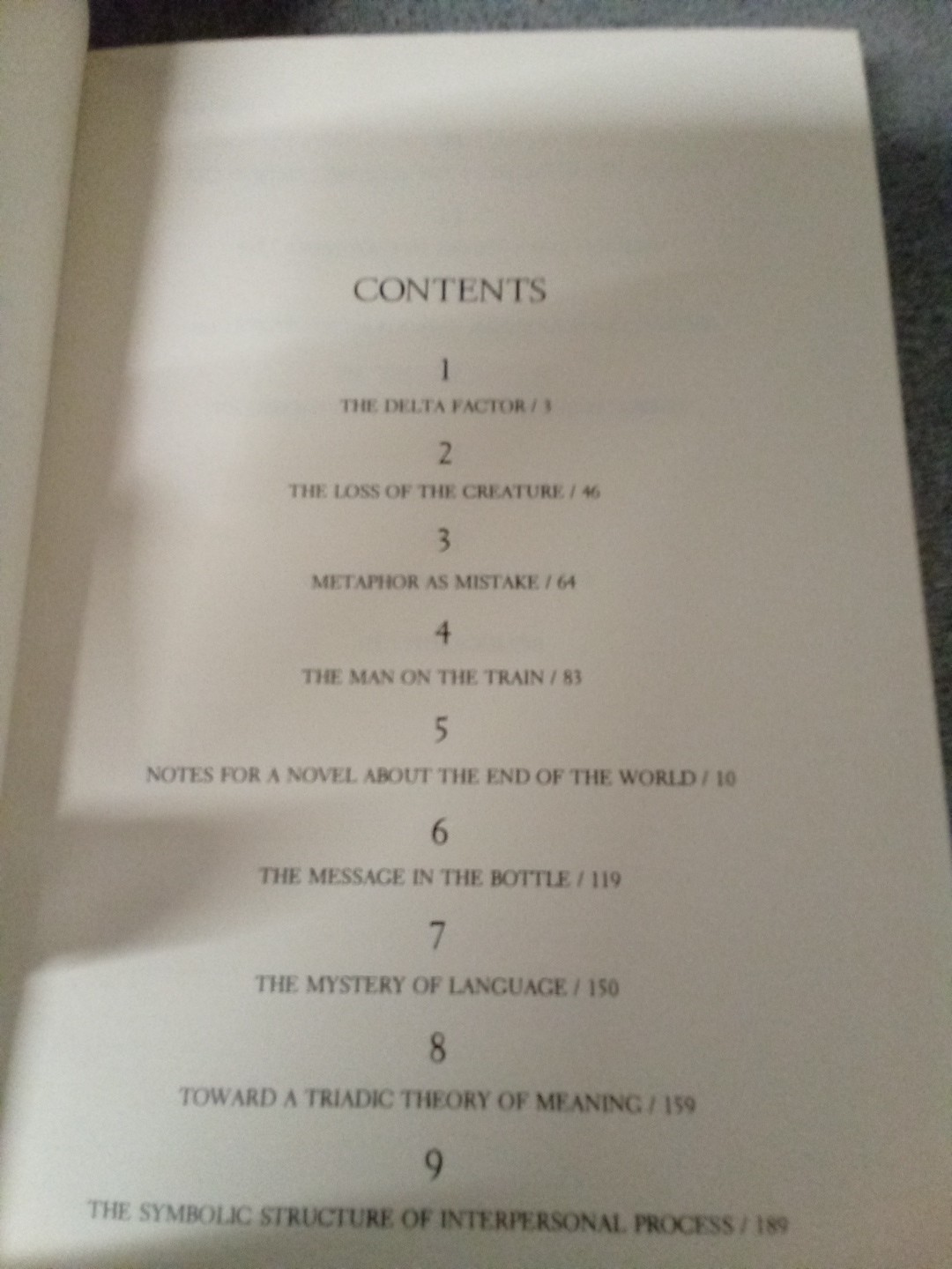 Message in the Bottle by Walker Percy (Farrar Straus & Giroux, 1975, Hardcover)