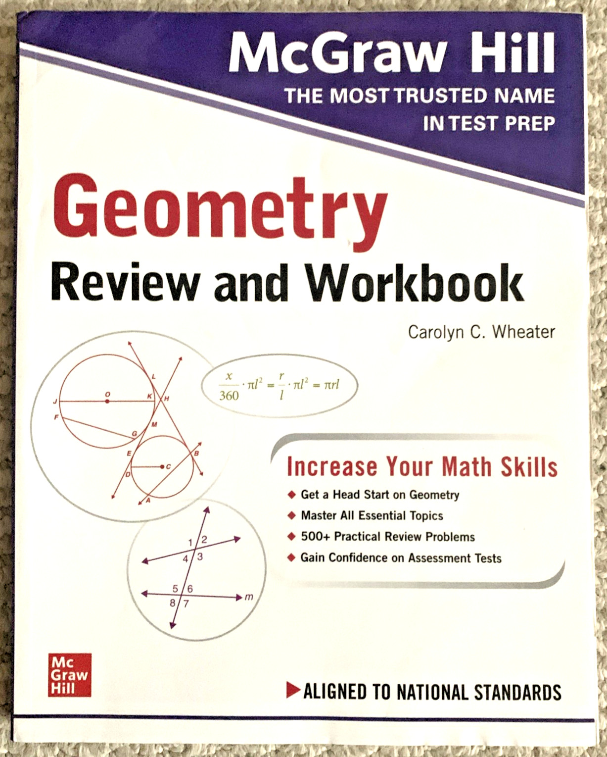 McGraw-Hill Education Geometry Review and Workbook, Paperback by Wheater, Car…
