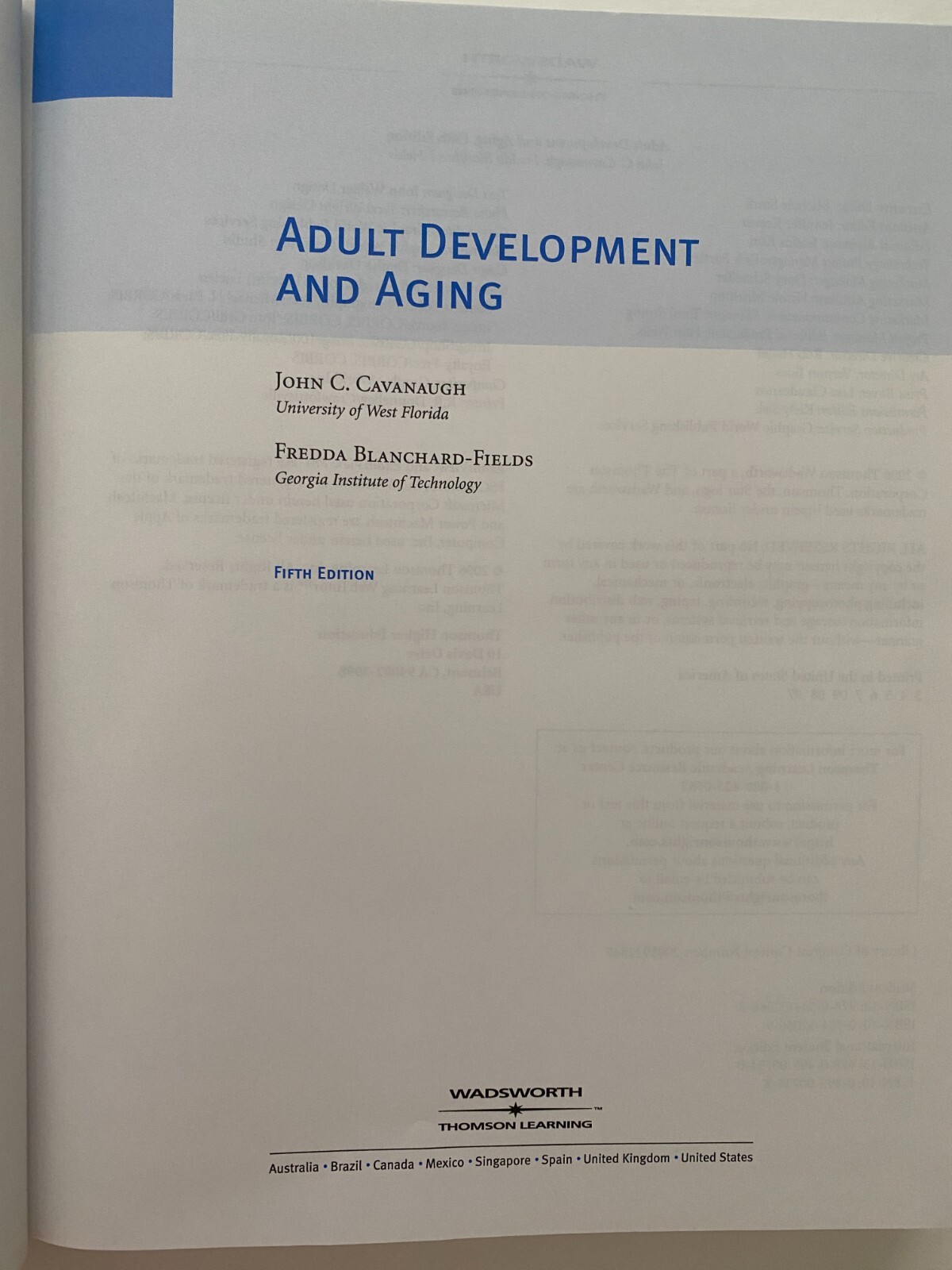 Adult Development and Aging by John C. Cavanaugh – Blanchard-Fields Textbook