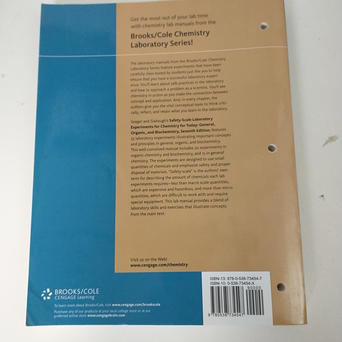 Safety-Scale Laboratory Experiments for Chemistry for Today Brooks/ Cole 7th ed.