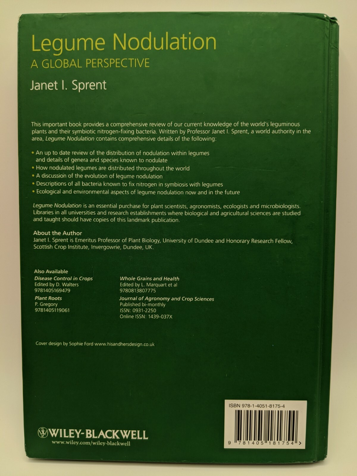 Legume Nodulation A Global Perspective Janet I. Sprent 2009 HC 183 Total Pages