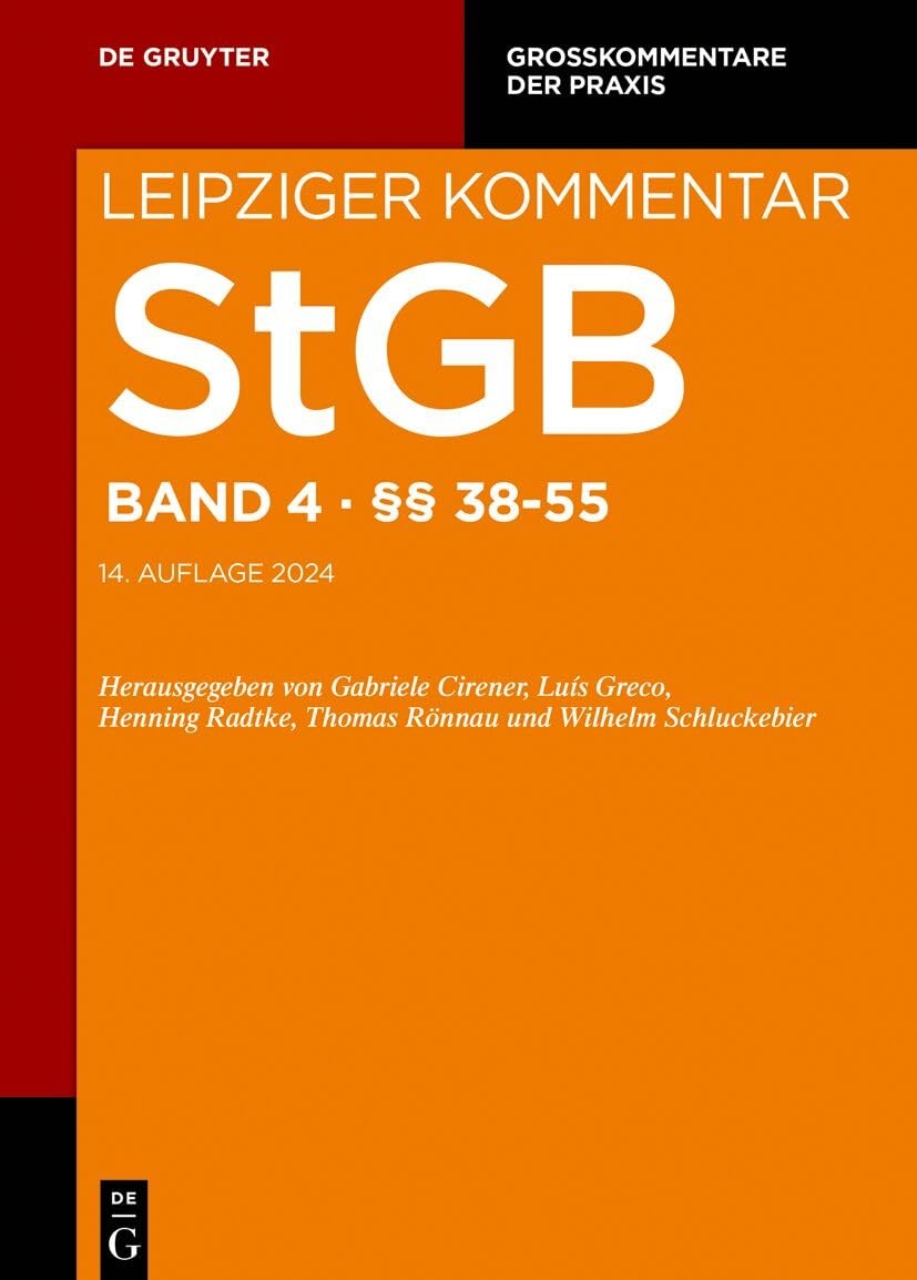 §§ 38-55 (Großkommentare der Praxis) (German Edition) [Hardcover]