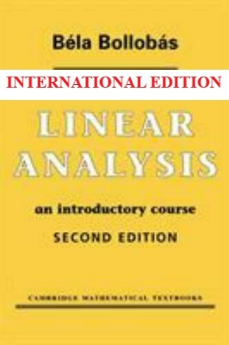 FAST SHIP – Linear Analysis : An Introductory Course by Béla Bollobás