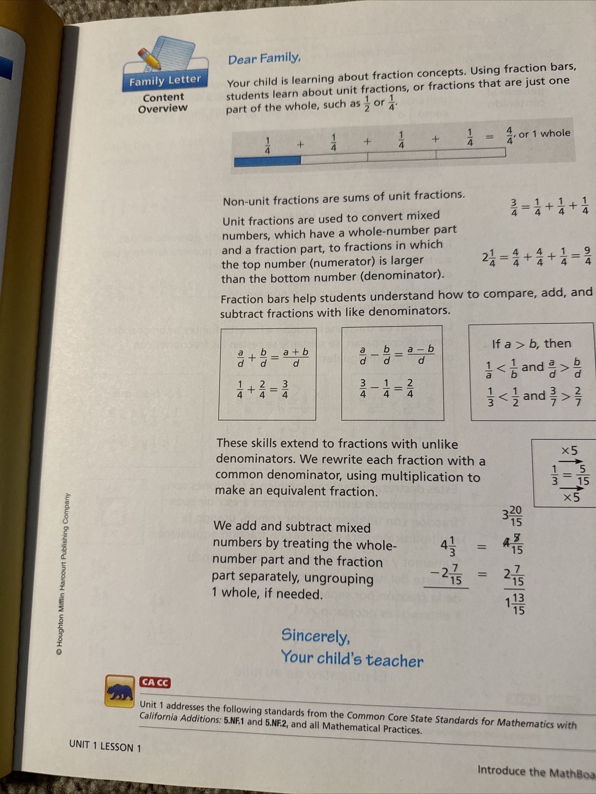 Grade 5 Volume 1, Math Expressions. Student Book.