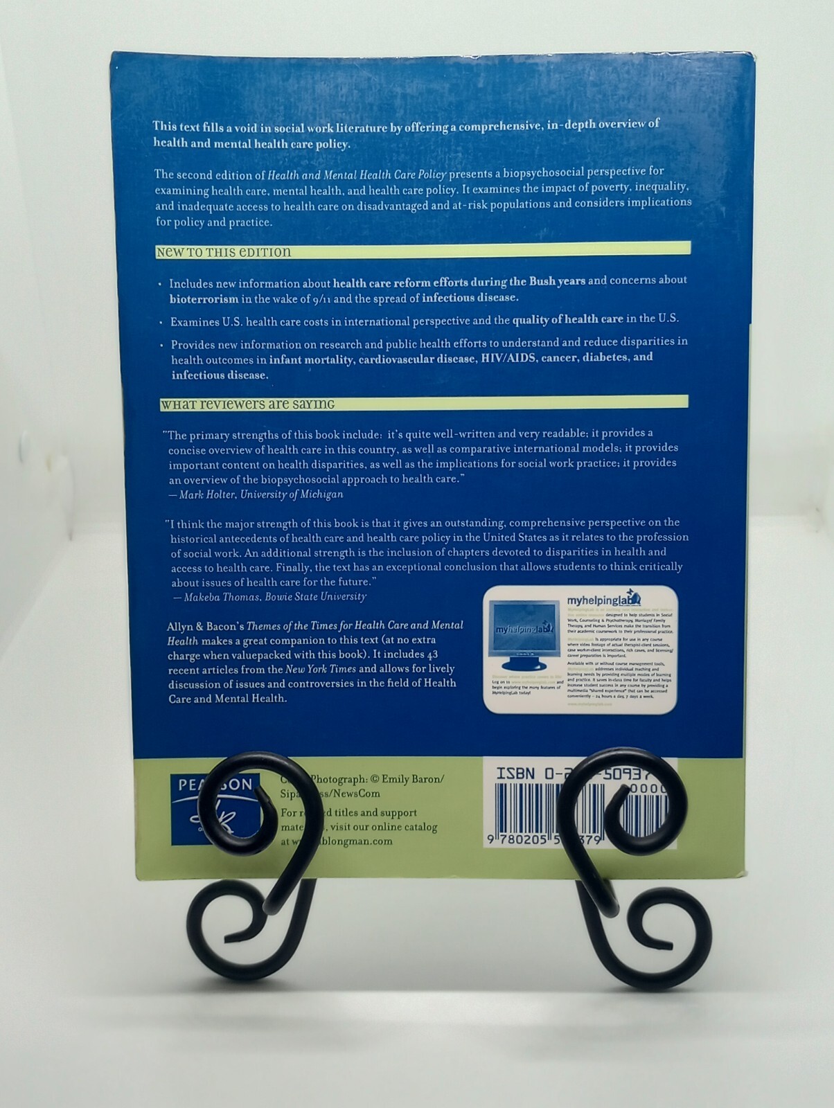 HEALTH AND MENTAL HEALTH CARE POLICY, 2e ~ Moniz / Gorin, 2007 ~ Pbk Textbook