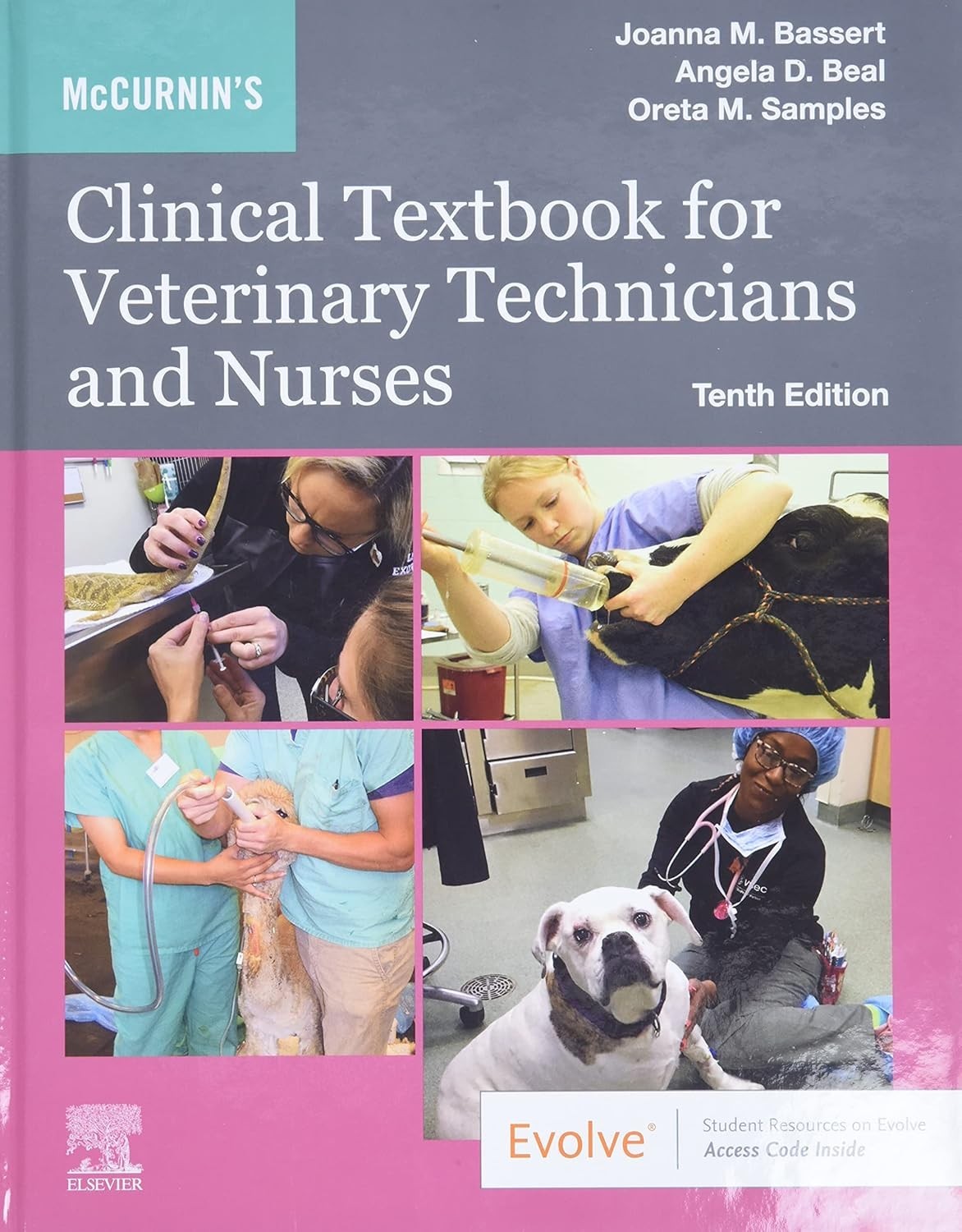 Hardcover book and softcover workbook included clinical textbook for vet nurses