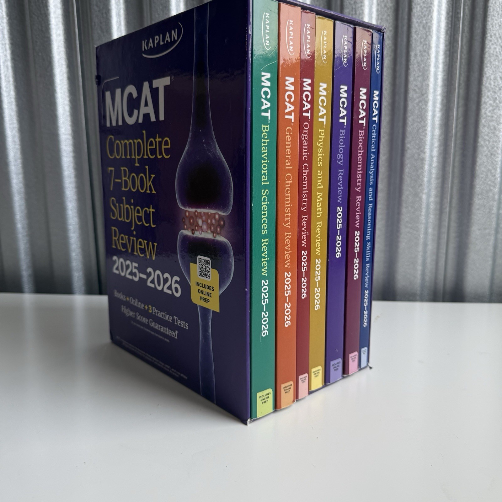 MCAT Complete 7-Book Subject Review – Paperback, by Kaplan Test Prep – Very Good
