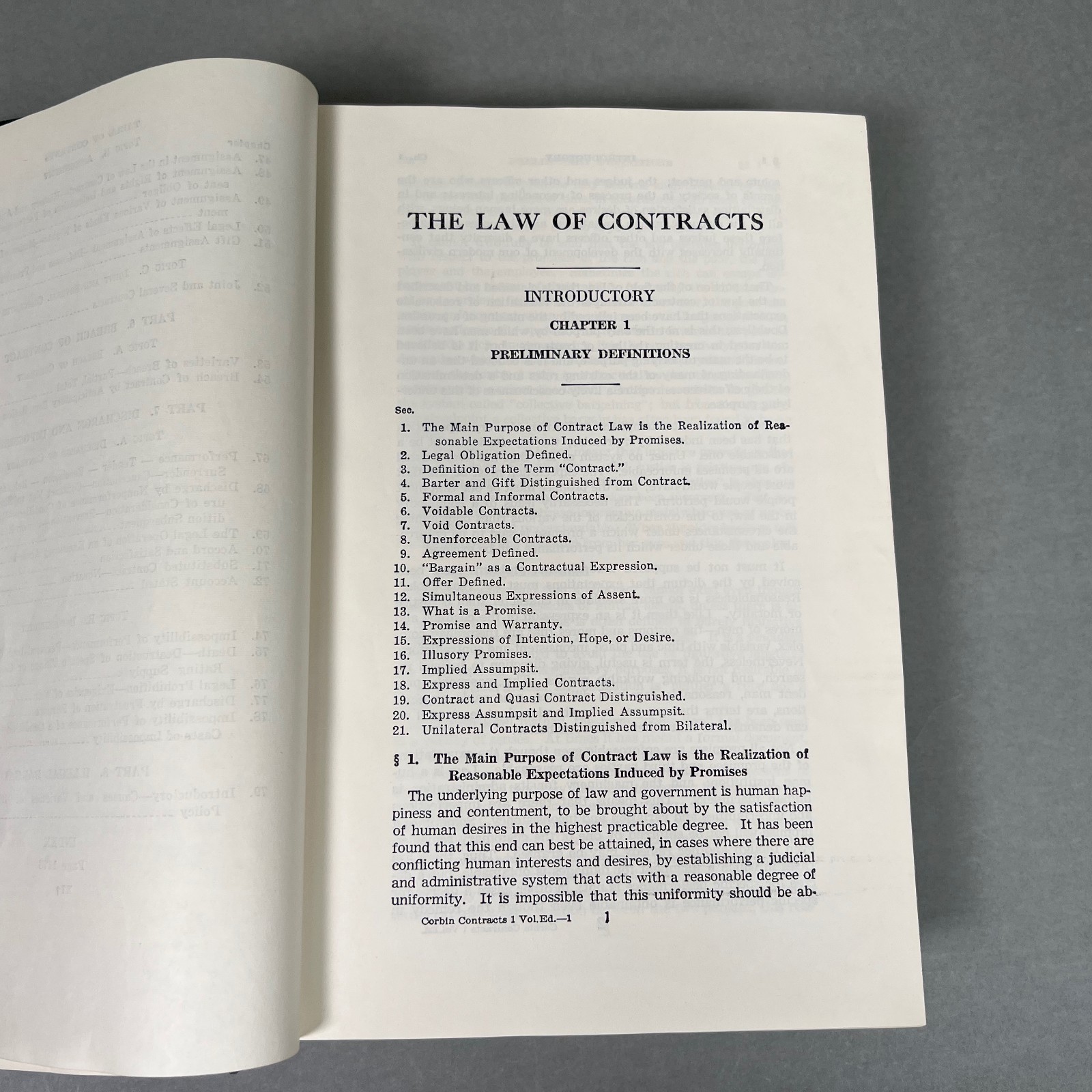 Corbin on Contracts by Arthur Corbin 1 Volume Edition 1952 Hardcover Ships Fast