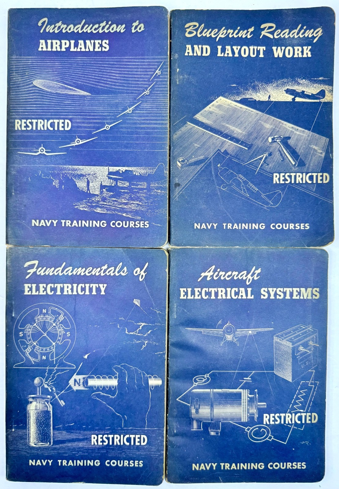 Lot of 7 Bureau of Naval Personnel Training Manuals Navy Training Courses 1944