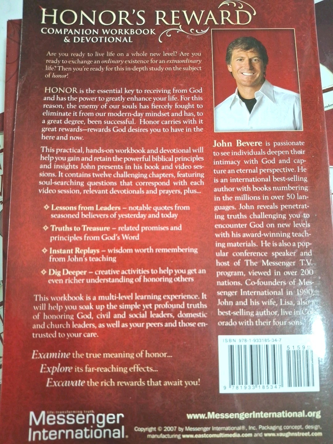 Honor’s Reward John Bevere Boxed Set, 4 DVD’s, 6 CD’s, HC Book, PB Workbook VGC
