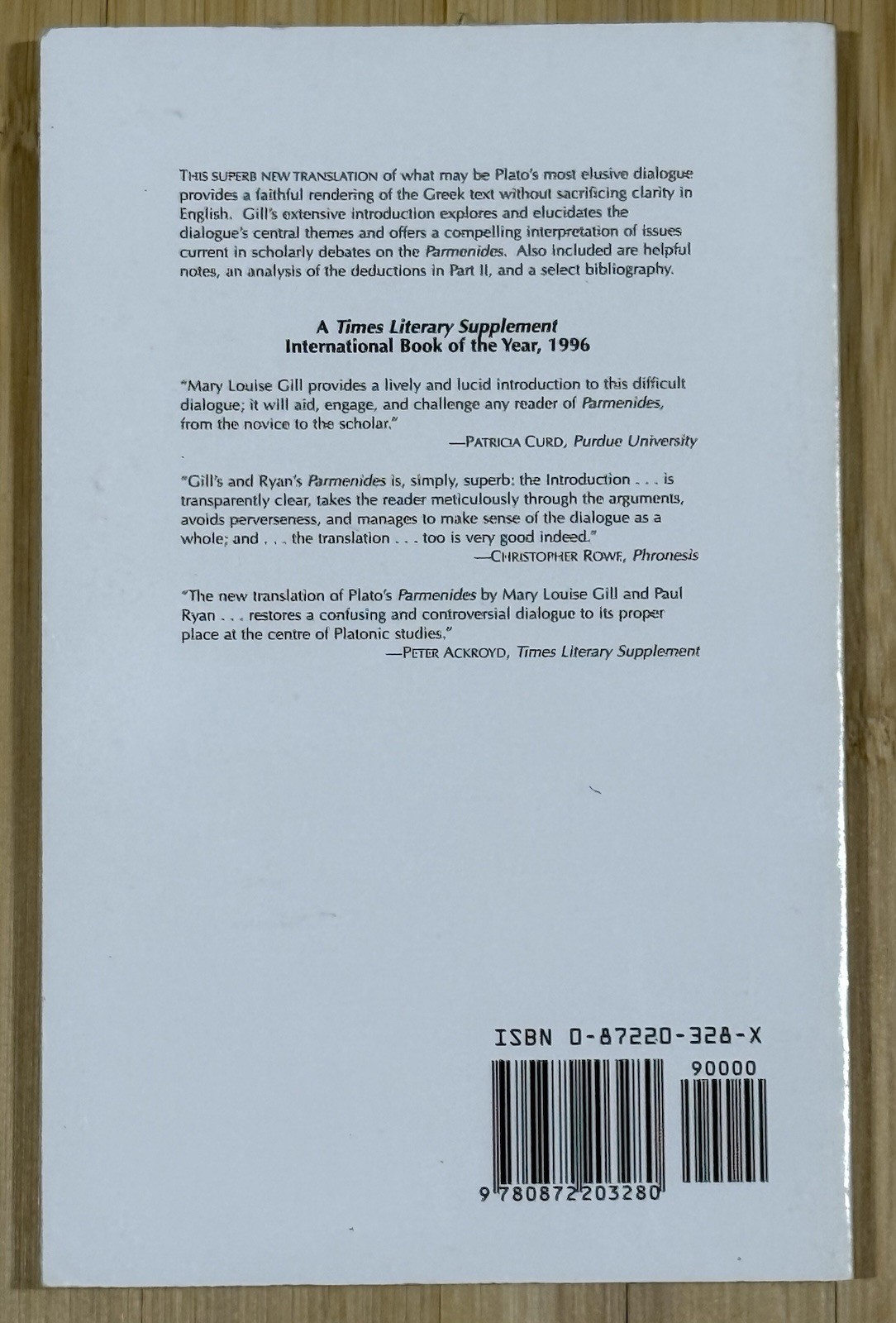 Hackett Classics Ser.: Parmenides by Plato (1996, Trade Paperback)