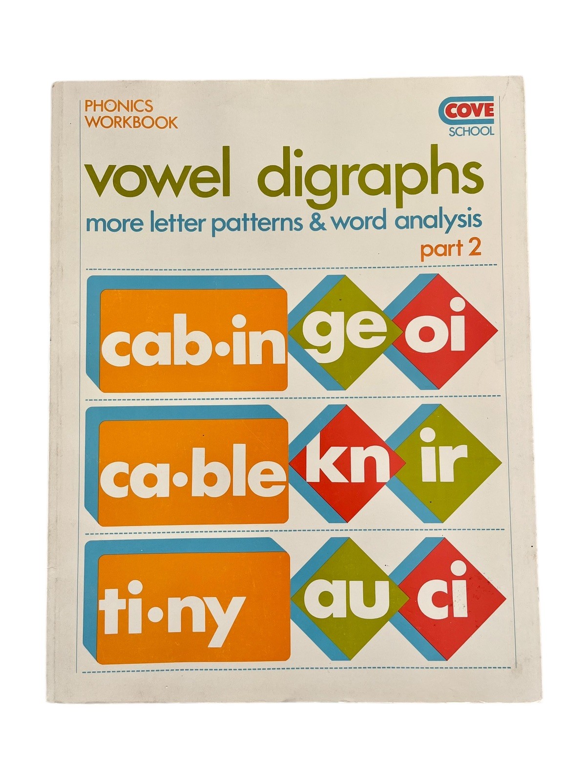 VTG 90s COVE Phonics Vowel Digraphs Letter Patterns Part 2 Workbook NOS