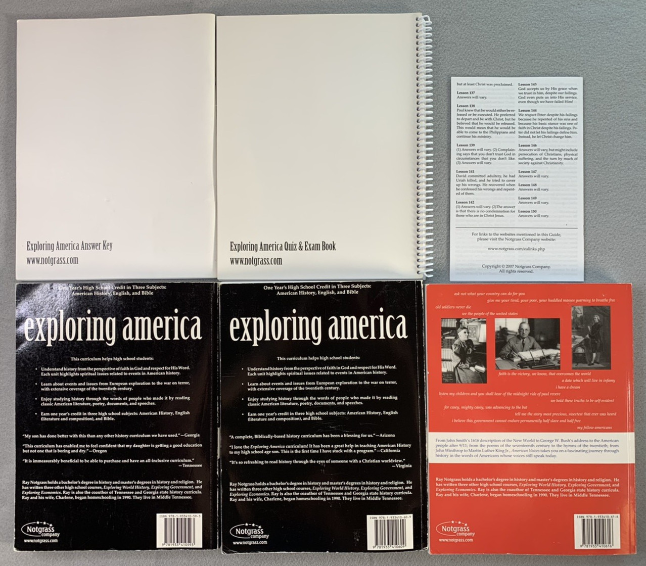 Exploring America Ray Notgrass Textbook Set History Literature Faith Paperback