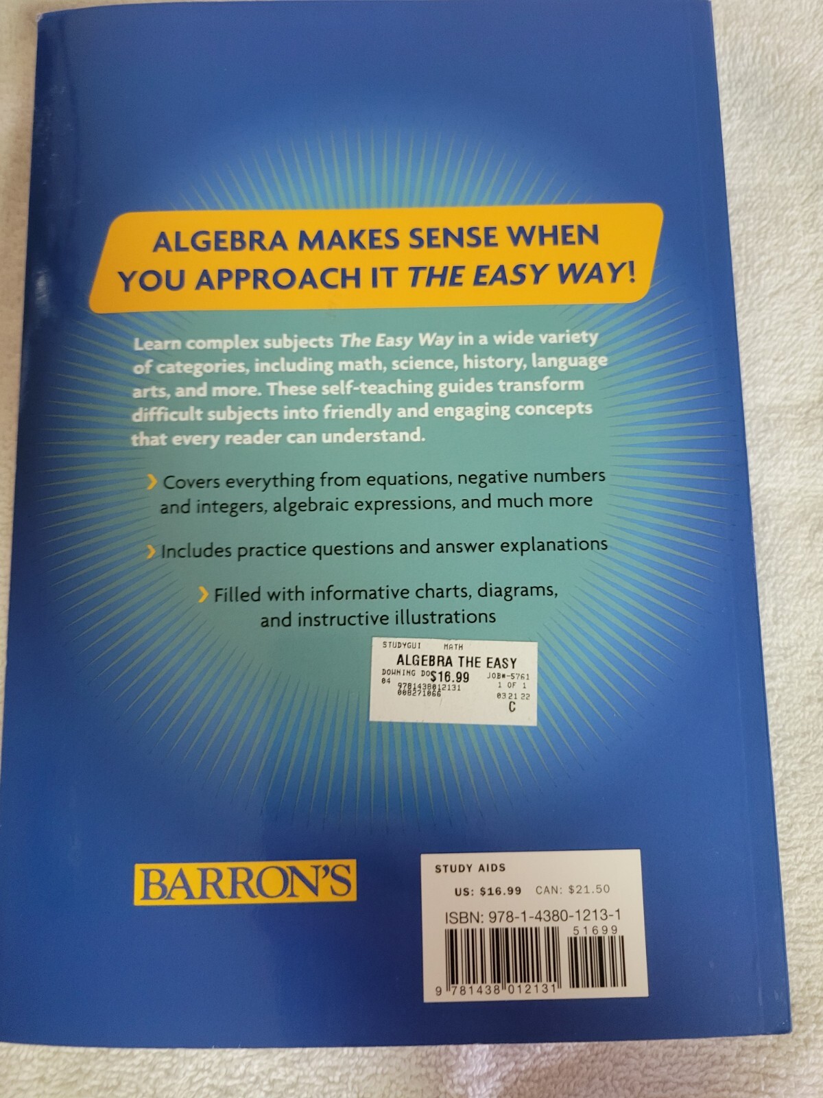 Barron’s Easy Way Ser.: Algebra: the Easy Way by Douglas Downing (2019, Trade…