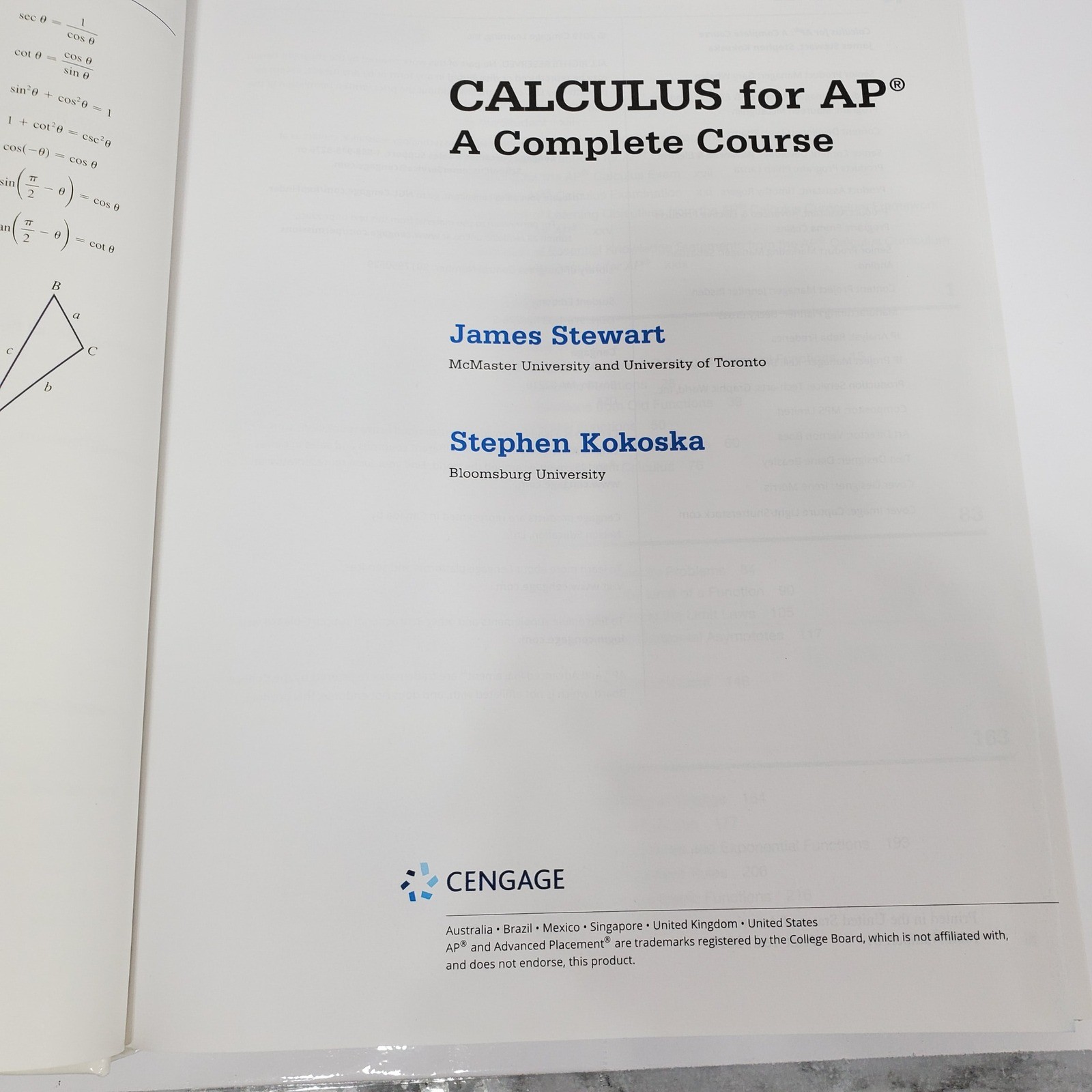 Calculus for AP A Complete Course by Stephen Kokoska & James Stewart Hardcover