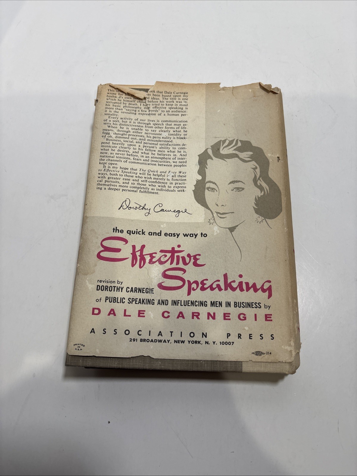 Quick and Easy Way to Effective Speaking – Dale Carnegie (1966, Hardcover, DJ)