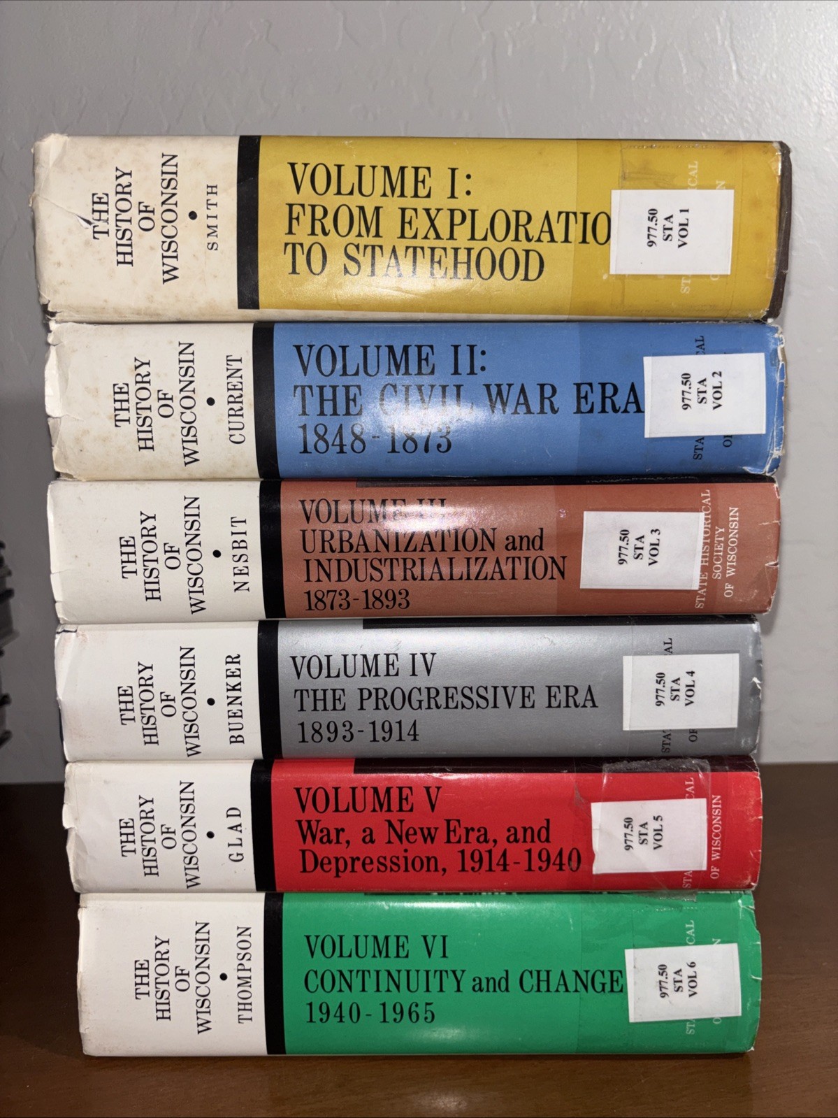 History Of Wisconsin 6 Volume HC Set State Historical Society