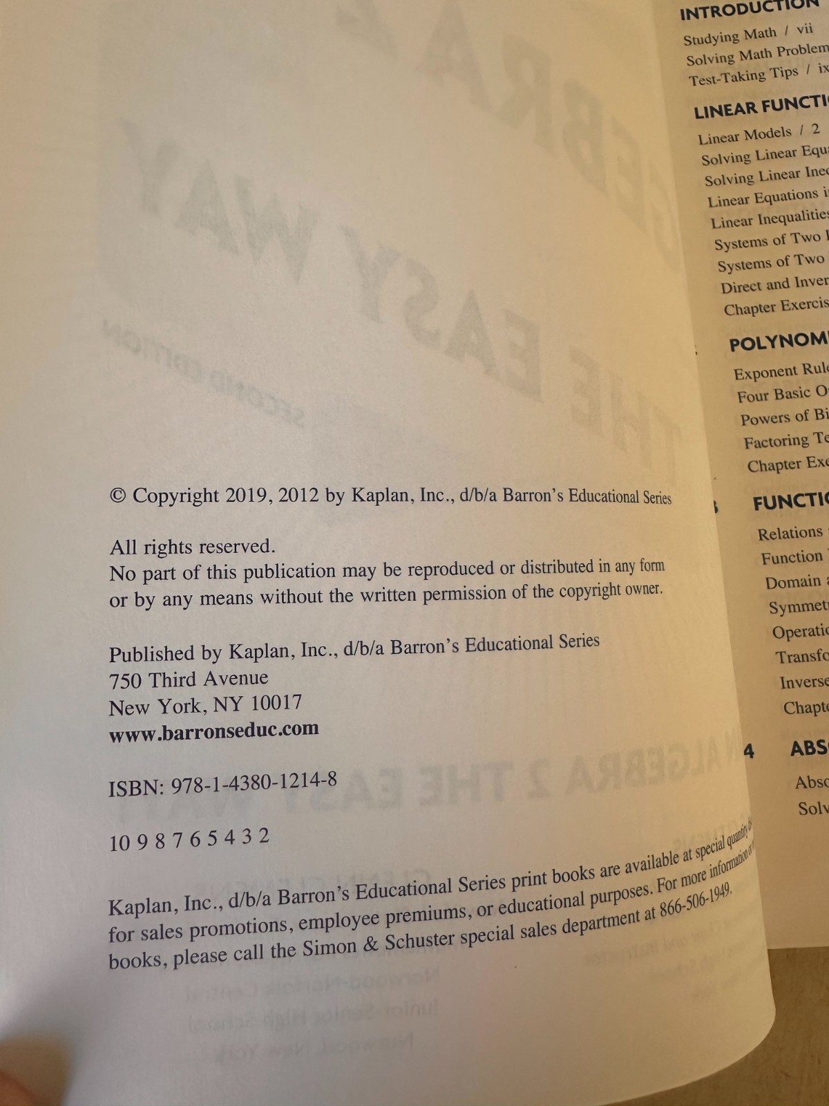 Barron’s Easy Way Ser.: Algebra 2: the Easy Way by Glenn Clemens and Meg Clemens