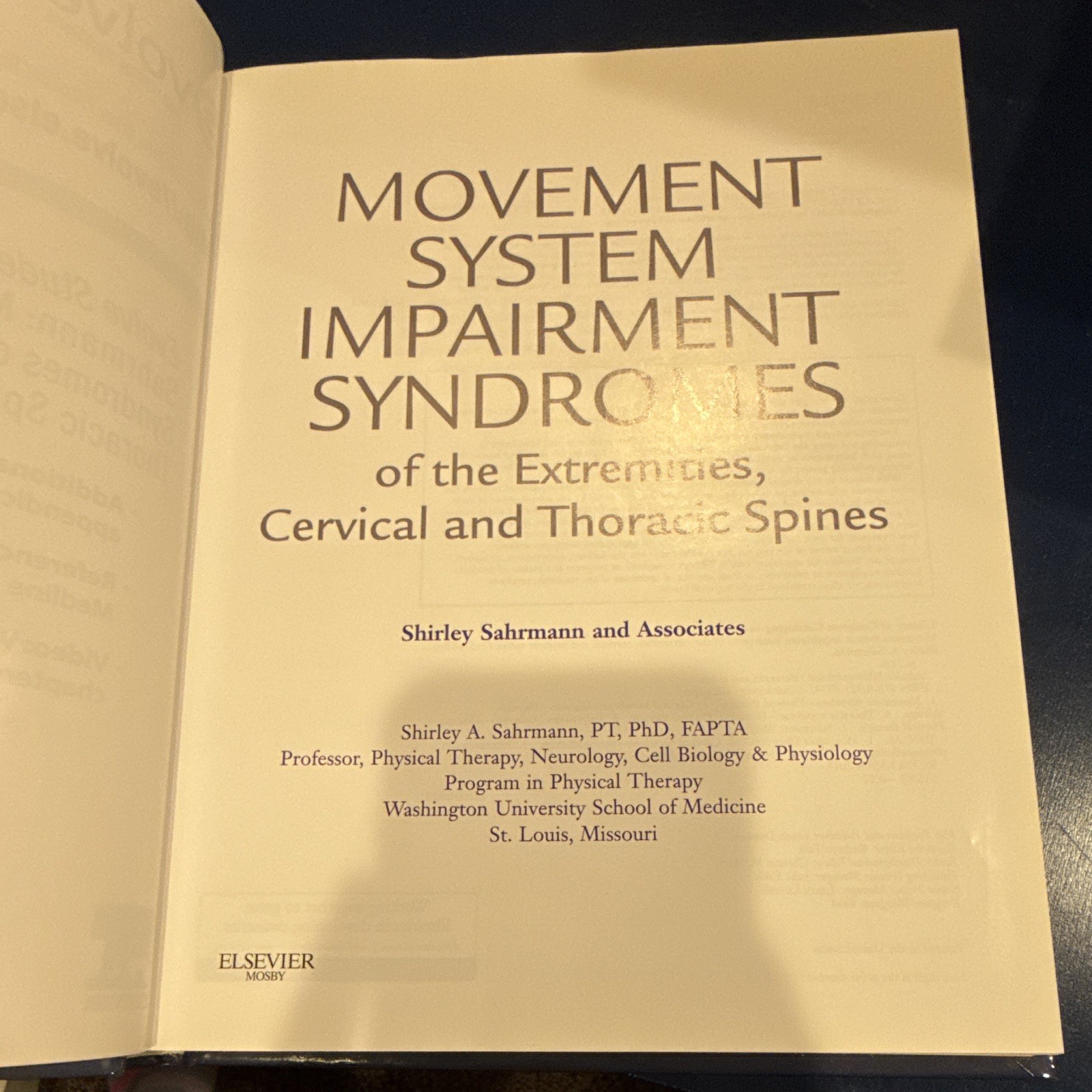 Elsevier Mosby Movement System Impairment Syndromes Extremities Sahrmann 2011 HC