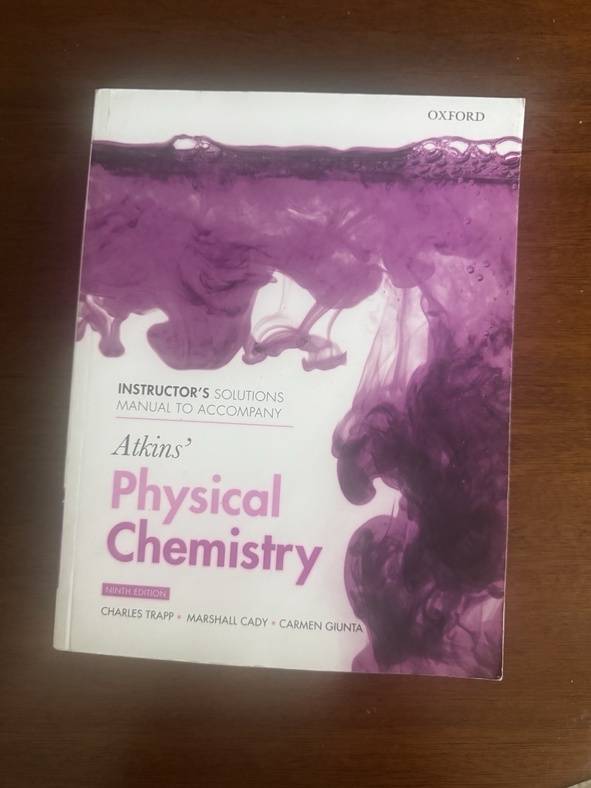 Atkins Physical Chemistry Instructor Solutions Manual 9th Ed 9780199583966