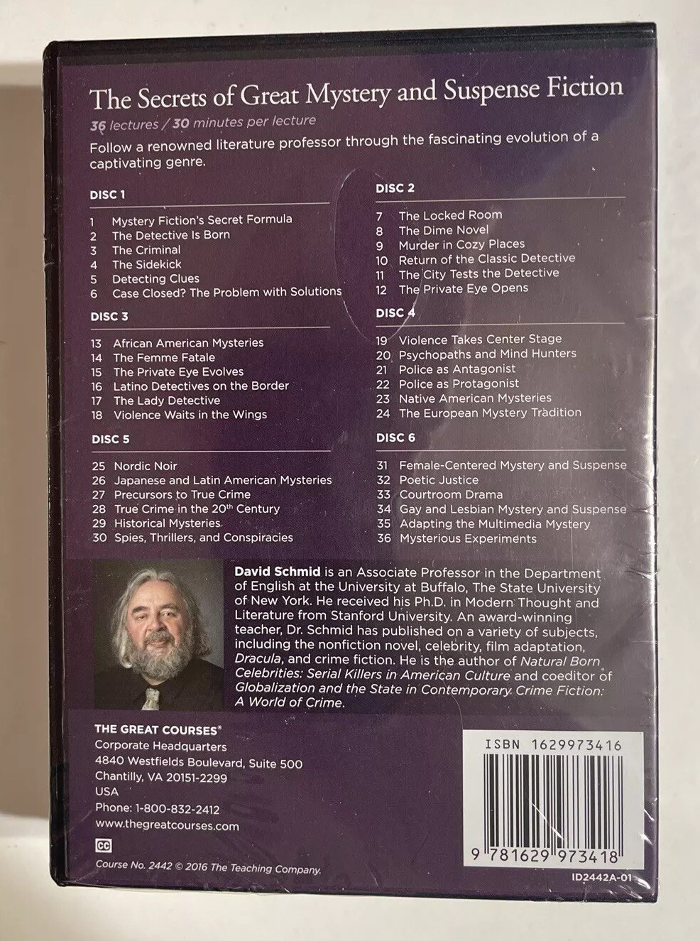 DVD Secrets of Great Mystery and Suspense Fiction by David Schmid NEW Literature