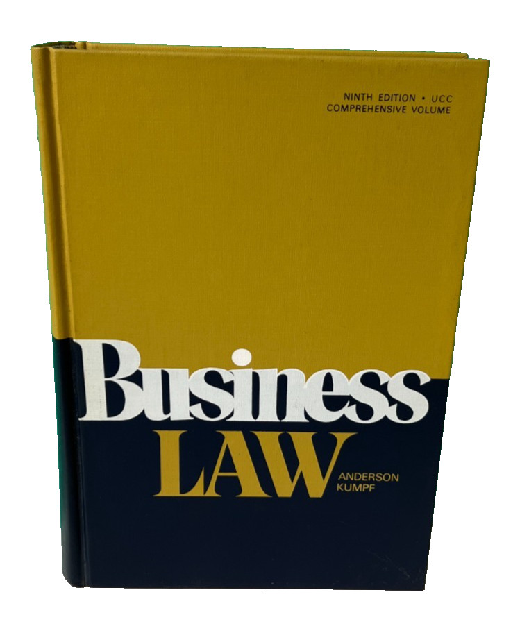 Business Law Ninth Edition Comprehensive Volume 1972 Hardcover Anderson Kumpf