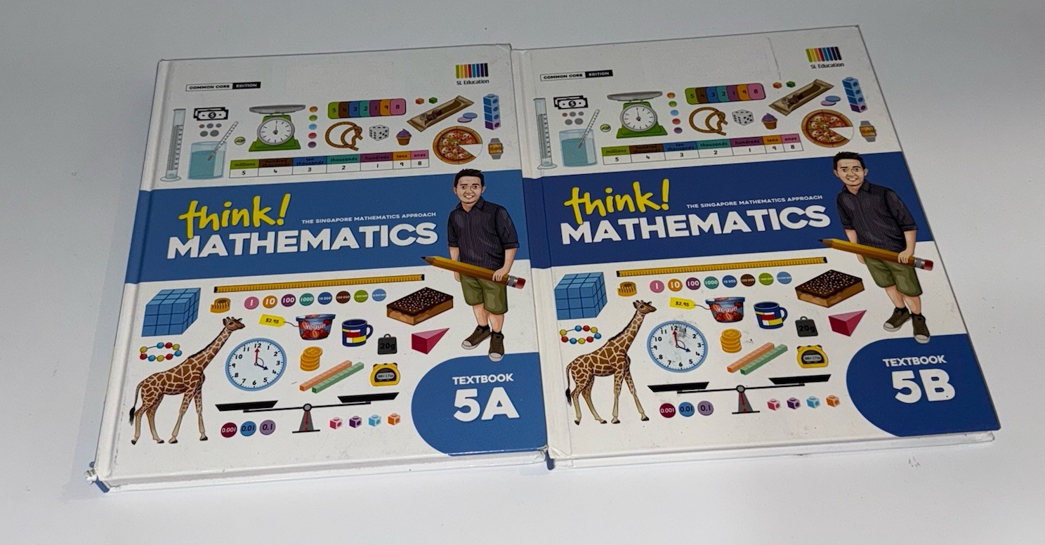 Think! Mathematics Textbook 5th Grade 5A & 5B Common Core Singapore Homeschool