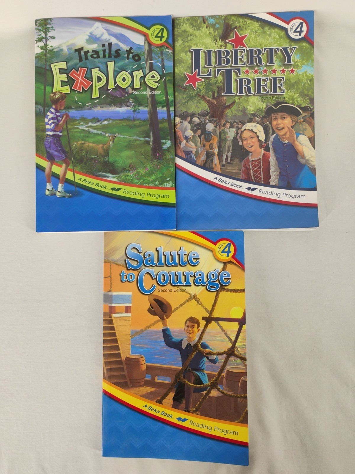 A Beka Book Grade 4 Reading Program Text Book Novels Lot Of 3 Books
