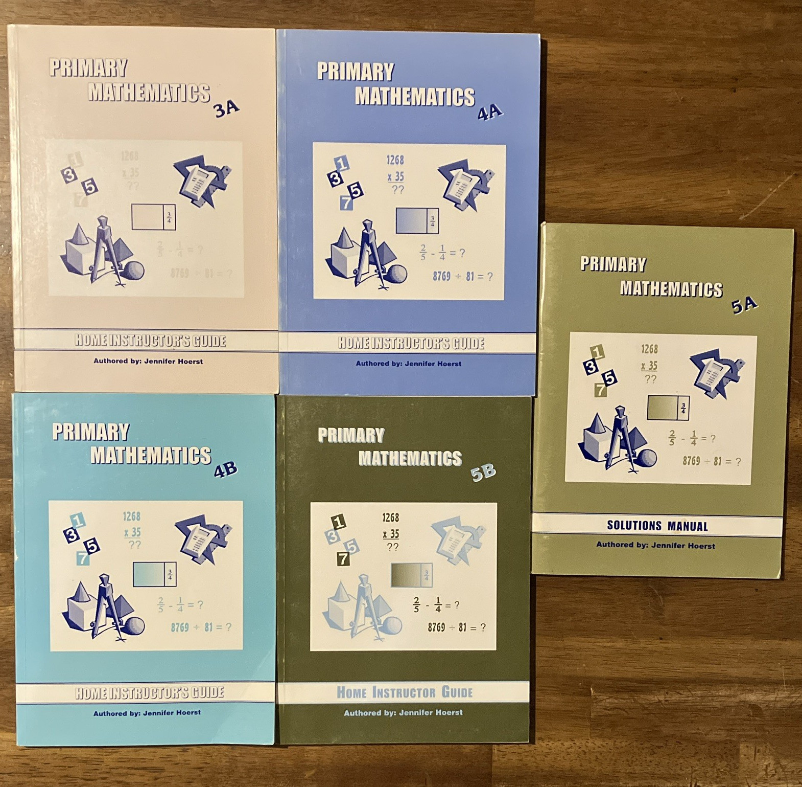 Primary Mathematics Instructor Guides 3A 4A 4B 5B + 5A Solutions Manual Hoerst