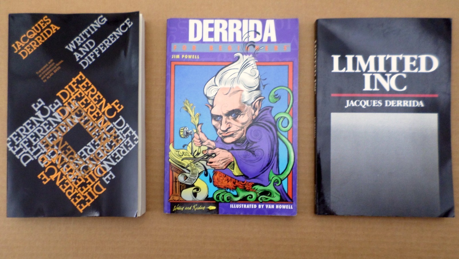 Lot of 3 Books: 2 by Jacques Derrida & 1 About His Philosophy and Ideas