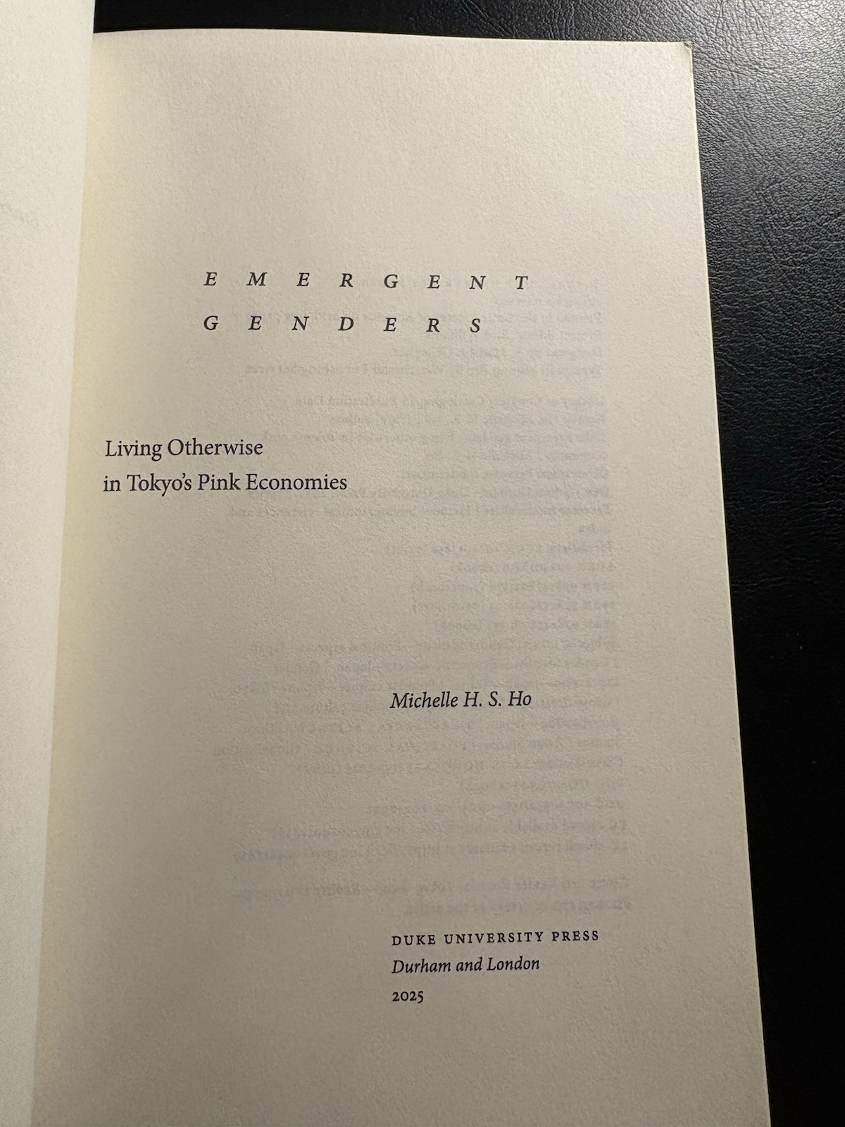 Emergent Genders Michelle H S Ho 2025 PB Duke Tokyo Pink Economies Queer LGBTQIA