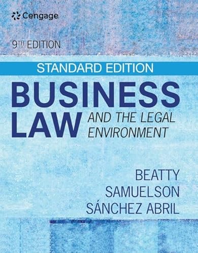 Business Law and the Legal Environment – Standard Edition (Min…