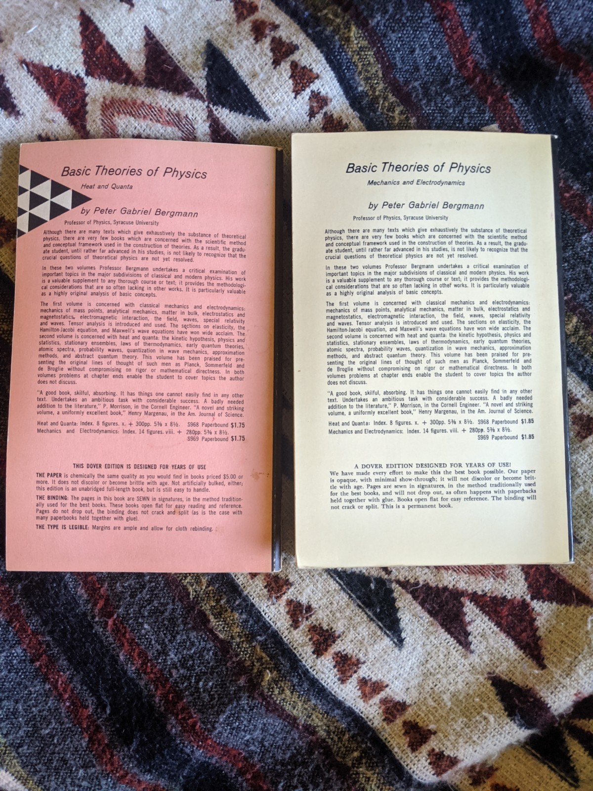 Basic Theories Of Physics By Peter G. Bergmann Set Of Two Books 1962