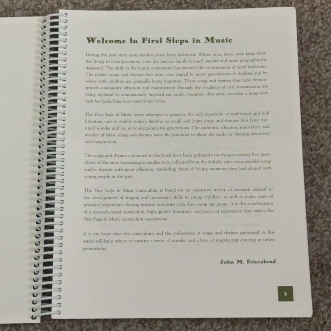 First Steps in Music for Preschool and Beyond The Curriculum – Feierabend