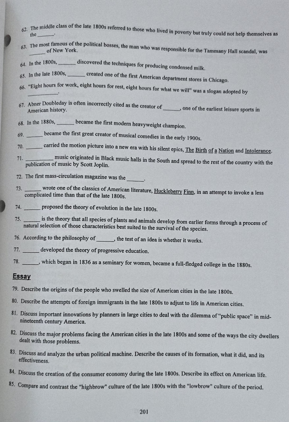 Test Bank To Accompany American History:A Survey By Alan Brinkley