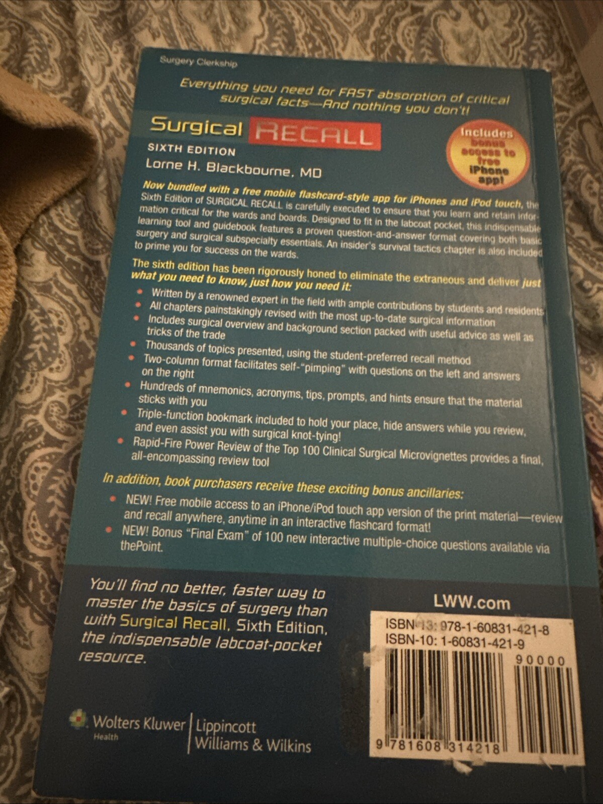 Recall Ser.: Surgical Recall by Lorne H. Blackbourne (2011, Trade Paperback)