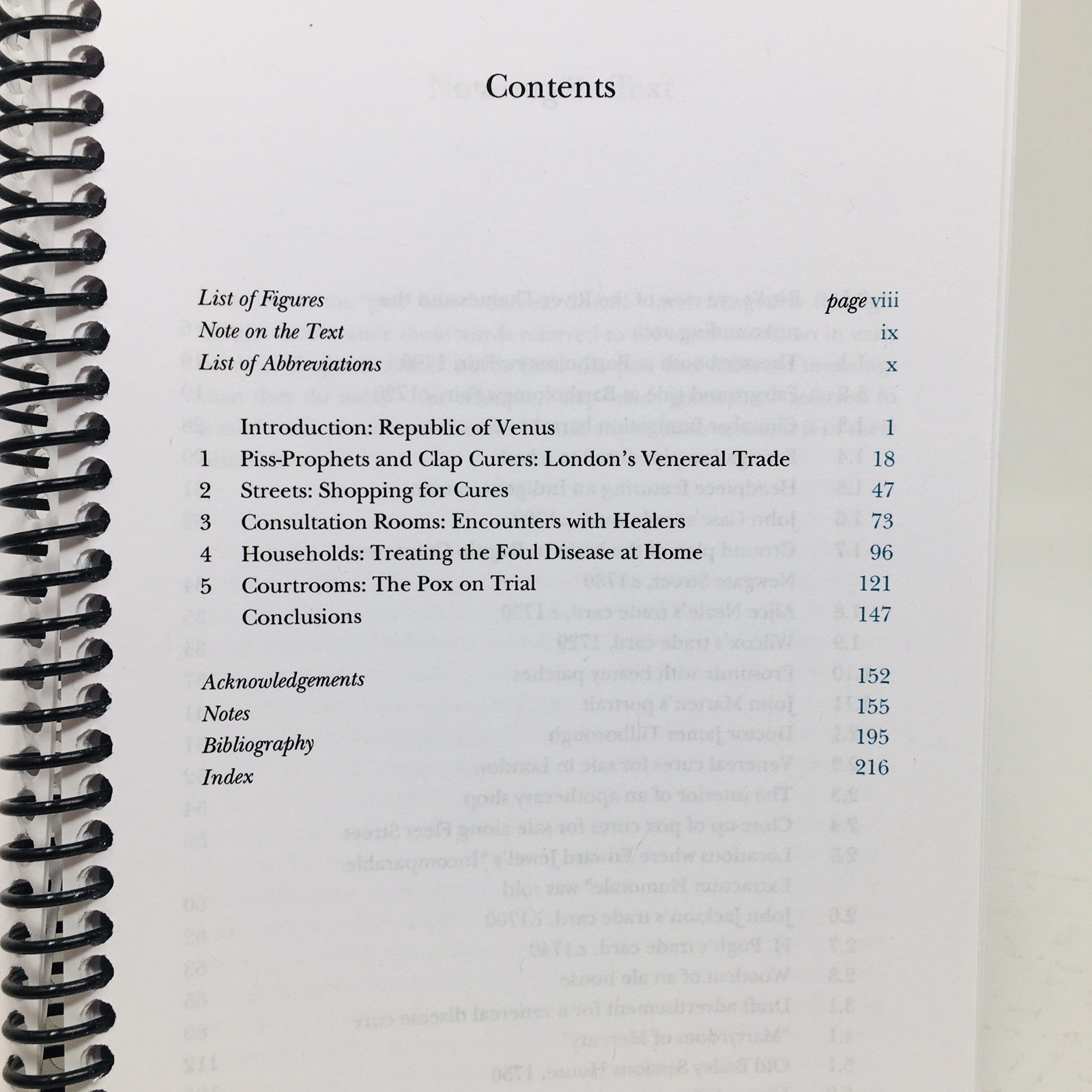 The Dreaded Pox ARC by Olivia Weisser Sex Disease London Galley Spiral Bound