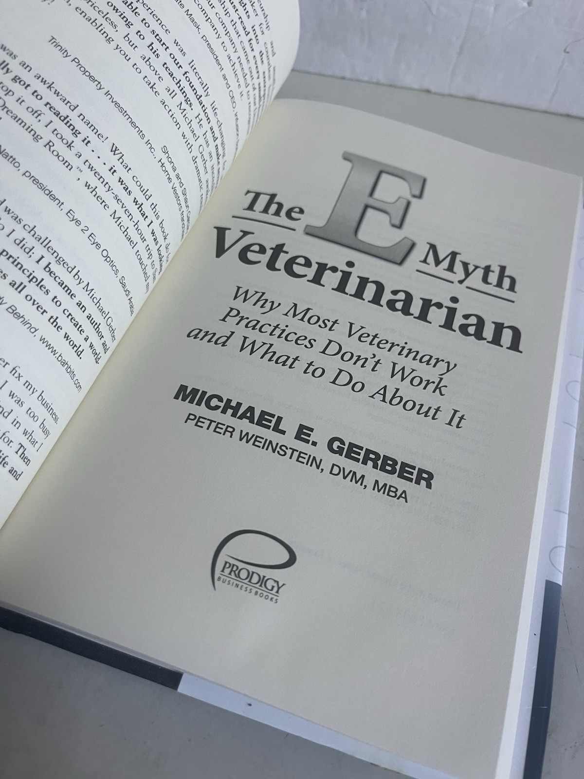 e-Myth Veterinarian by Peter Weinstein 2015 Hardcover Dust Jacket