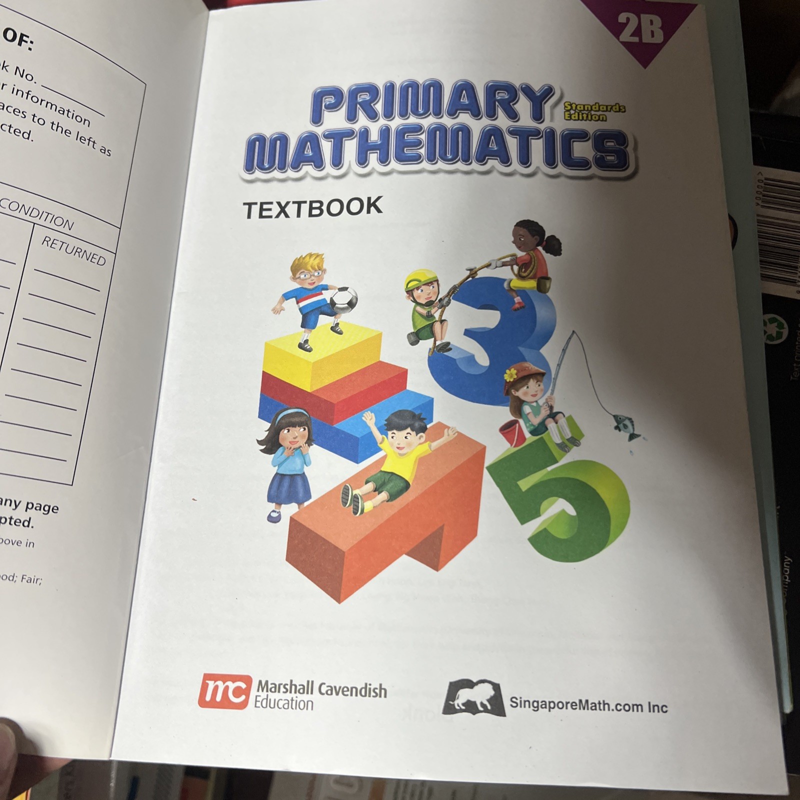Primary Mathematics 2B Textbook, Standards Edition Singapore, elementary