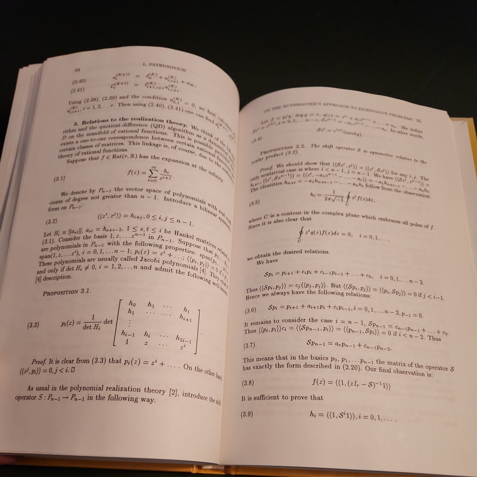 LINEAR ALGEBRA FOR CONTROL THEORY (THE IMA VOLUMES IN By Van Paul Dooren VG
